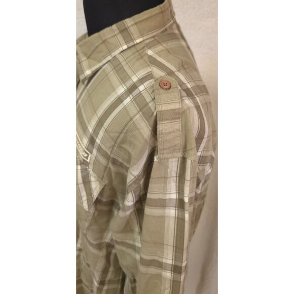 Polaris Ranger Mens 2XL Brown Plaid Button Up Long Sleeve Epaulettes Logo Shirt - Picture 7 of 13